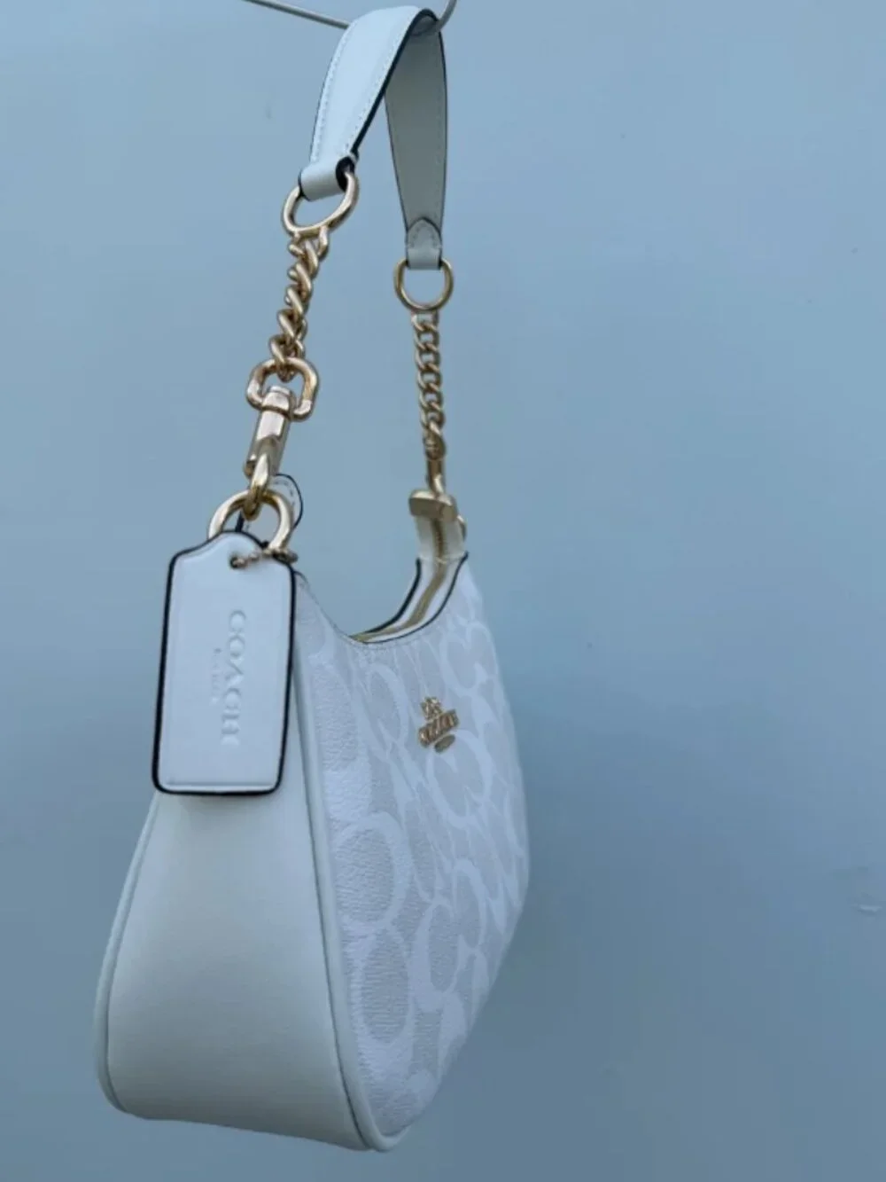 Coach Teri Shoulder Bag White Signature Canvas